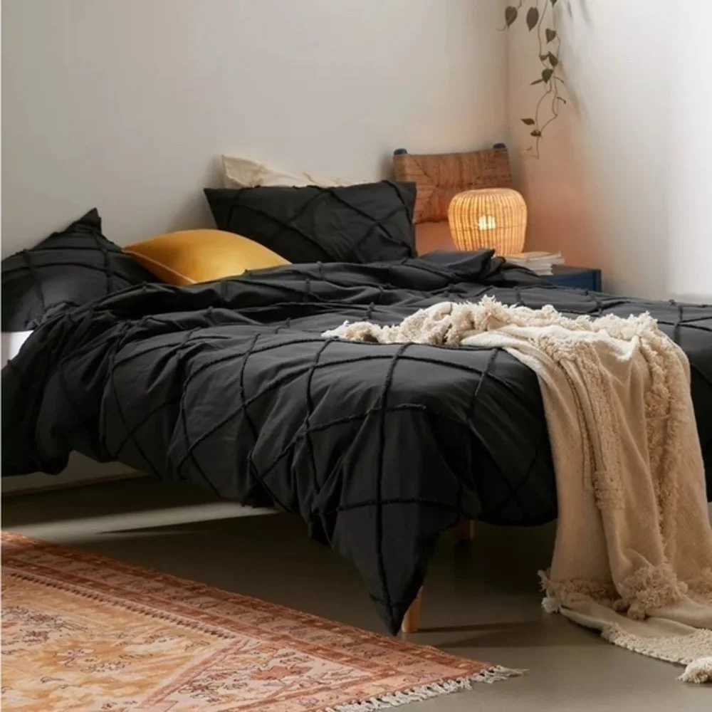 Urban Outfitters Crisscross Tufted Cotton Duvet Cover